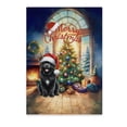 thumbnail image 1 of Merry Christmas Newfoundland Santa Hat Xmas Tree Winter Holiday Vertical Matte Canvas Poster Newfie Dog Lover Gifts Wall Art Home Decor - 01013, 1 of 5