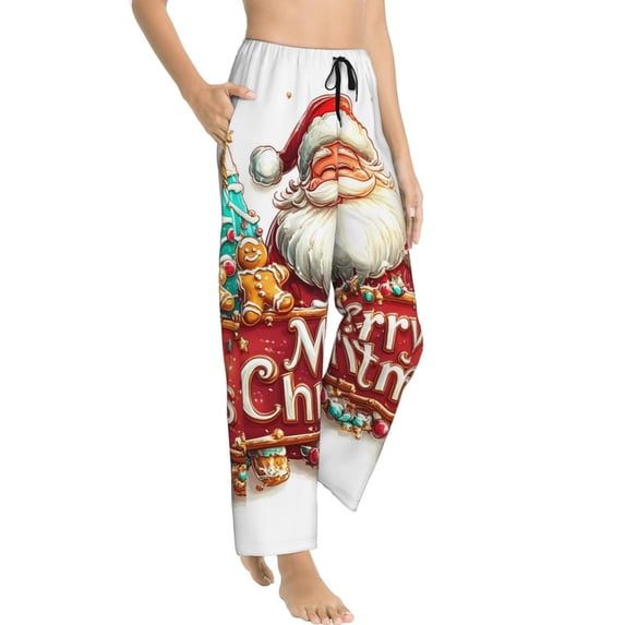Merry Christmas No.110 Pajama Pants Women - Soft Breathable Sleep & Lounge Pants for Women, Comfy Casual Pj Pants Bottoms with Pockets