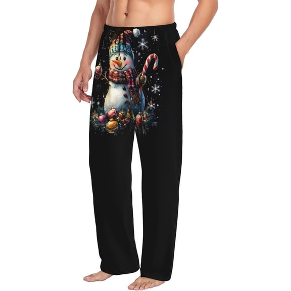 Merry Christmas No.227 Mens Pajama Pants Bottoms with Pockets - Comfy Mens Pj Pants, Soft Men Lounge Pants