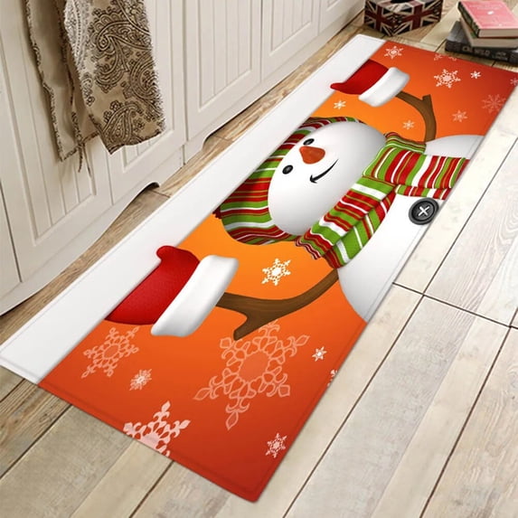 Merry Christmas Non Slip Kitchen Mat for Floor Modern Bath Carpet Entrance Doormat Christmas Tree Living Room Bathroom Area Rugs