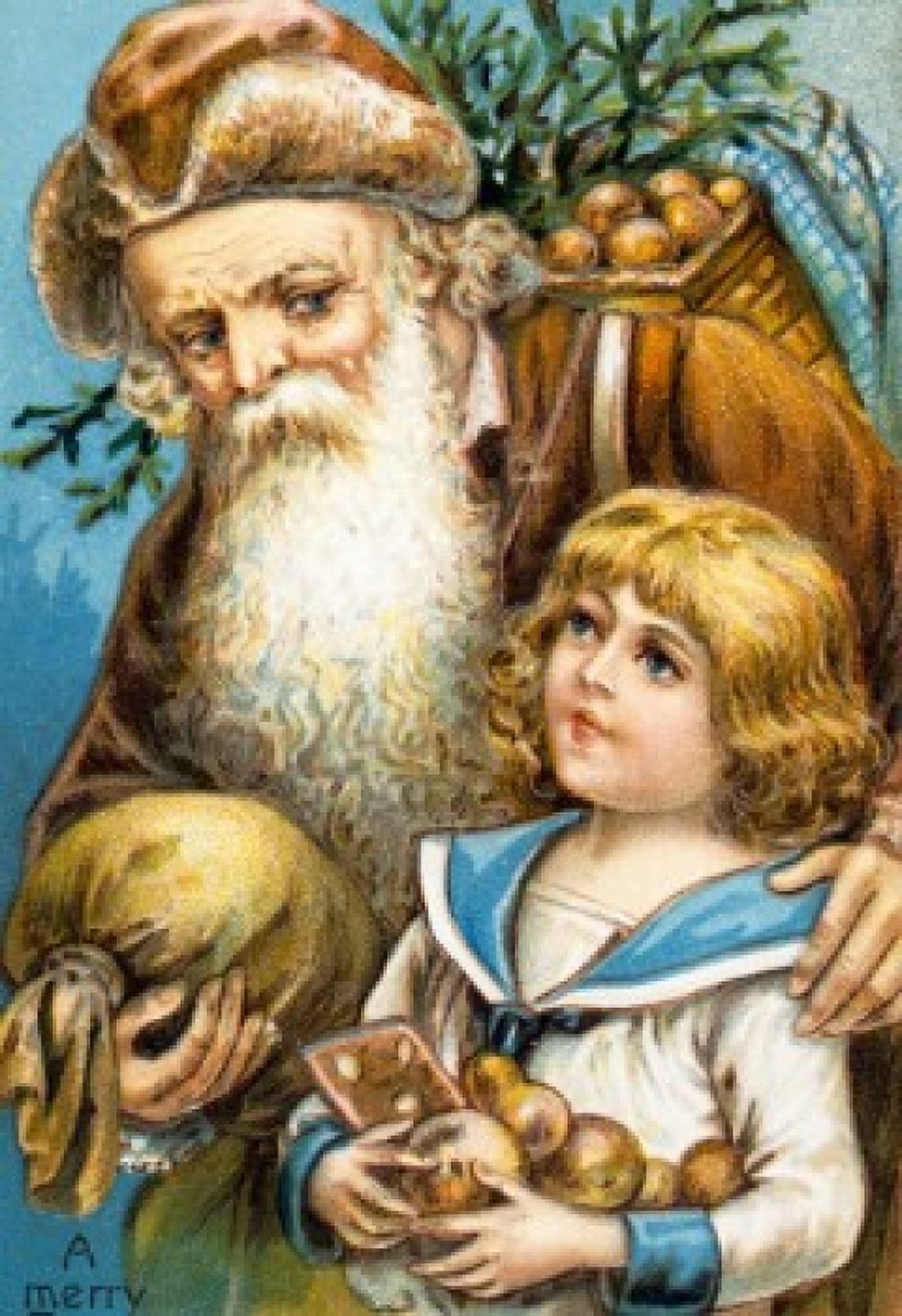 Merry Christmas Nostalgia Cards Canvas Art - (18 x 24)