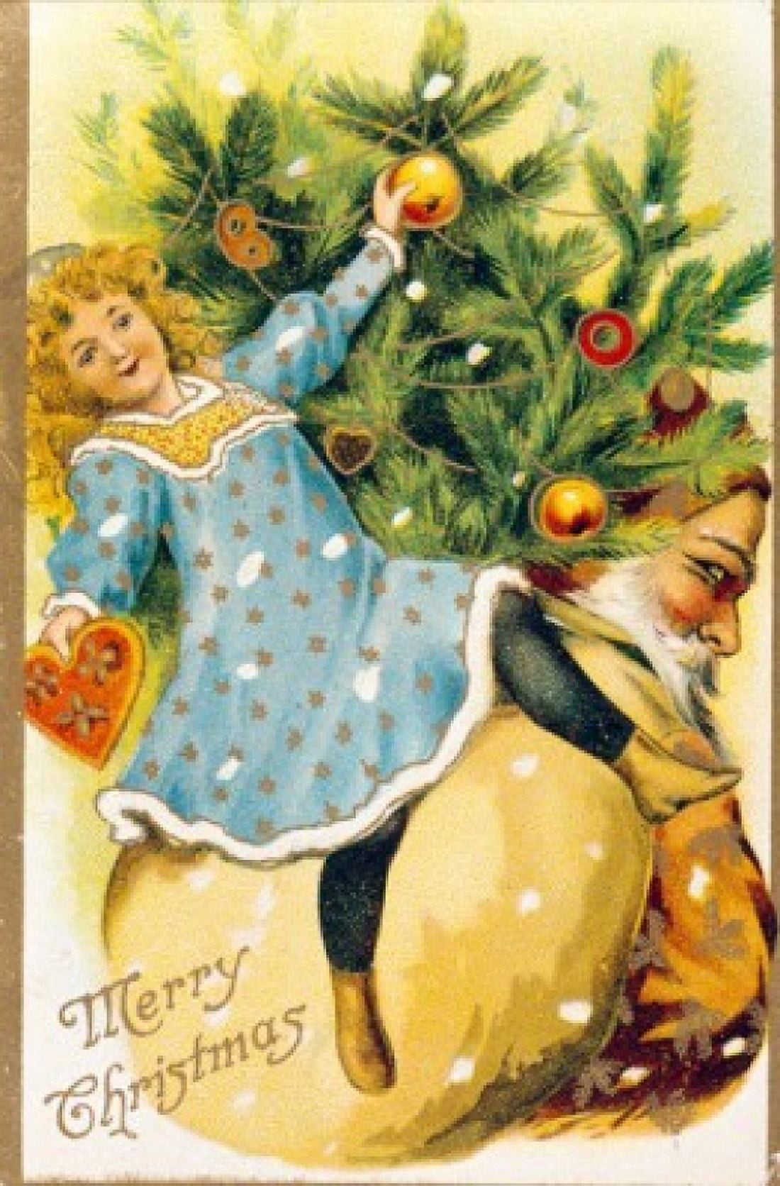 Merry Christmas Nostalgia Cards Canvas Art - (18 x 24)