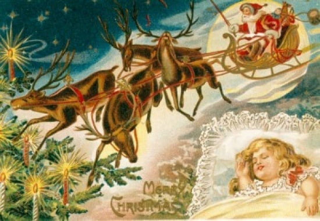 Merry Christmas Nostalgia Cards Canvas Art - (24 x 36)