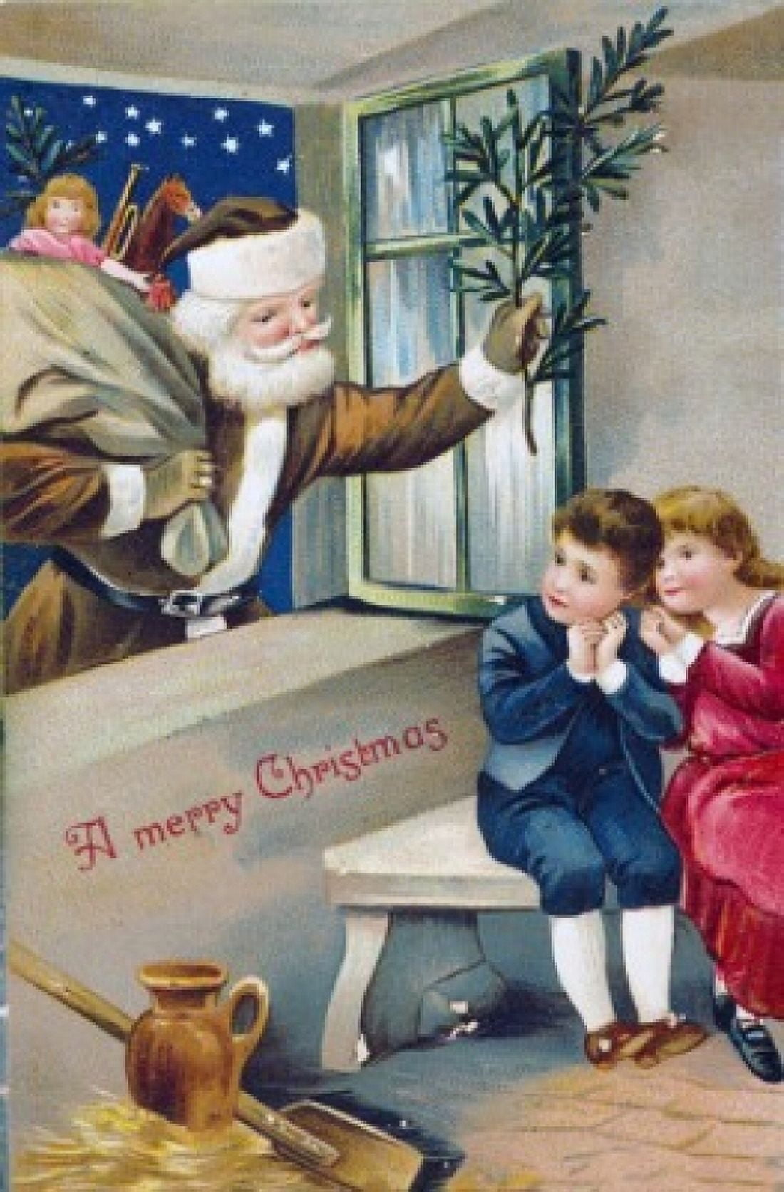 Merry Christmas Nostalgia Cards Canvas Art - (24 x 36)