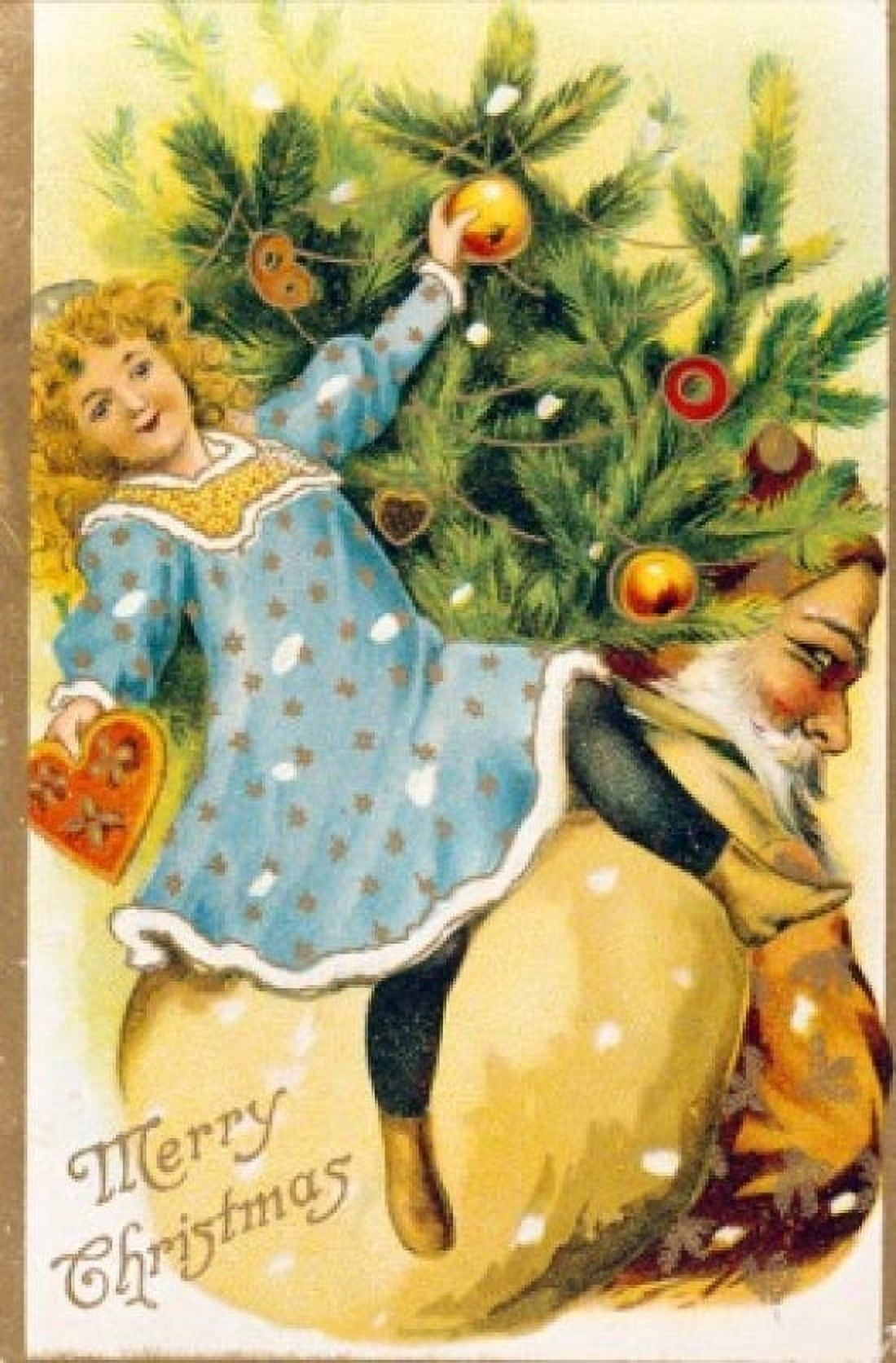 Merry Christmas Nostalgia Cards Canvas Art - (24 x 36)