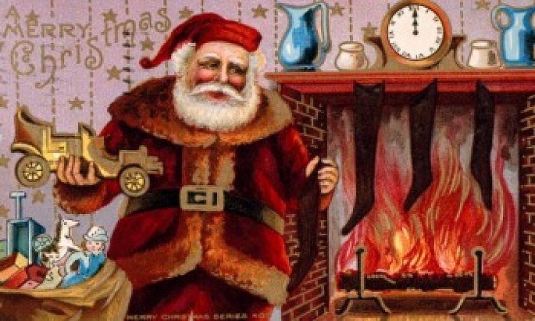 Merry Christmas Nostalgia cards Canvas Art - (24 x 36)