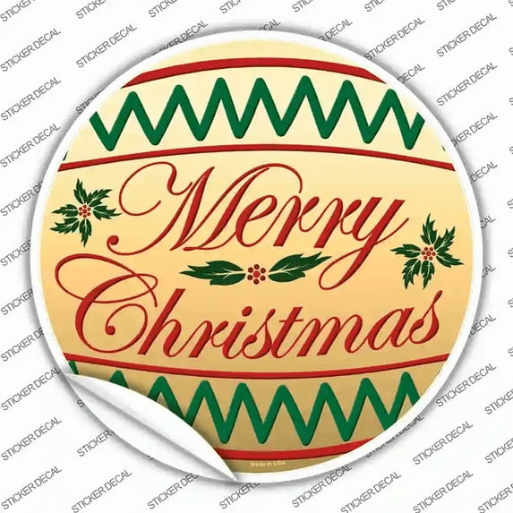 Merry Christmas Novelty Circle Sticker Decal X-Large