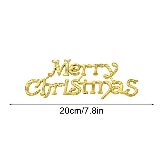 Merry Christmas Ornament Gold Letter Christmas Tree Decoration Indoor Outdoor Christmas Hanging Decoration