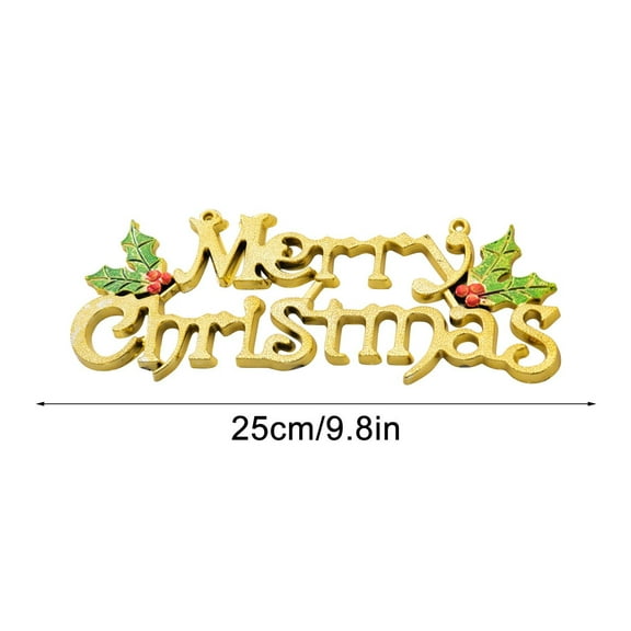 Merry Christmas Ornament Gold Letter Christmas Tree Decoration Indoor Outdoor Christmas Hanging Decoration