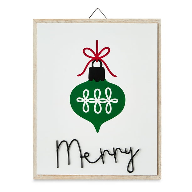 scandinavian christmas Merry Christmas Ornament Wall Decoration, Multicolor, by Holiday Time