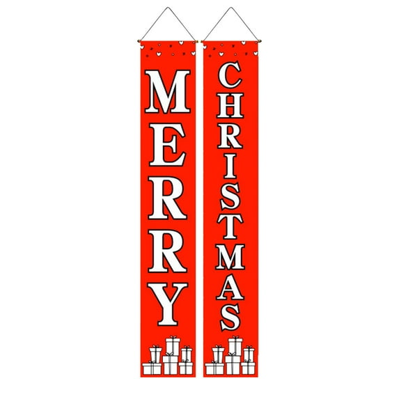 Merry Christmas Outdoor Hanging Banner Christmas Door Banner Sign Home Wall Decoration Banner Welcome Banner Party Decor