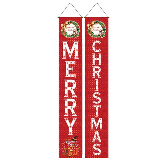 Merry Christmas Outdoor Hanging Banner Christmas Door Banner Sign Home Wall Decoration Banner Welcome Banner Party Decor