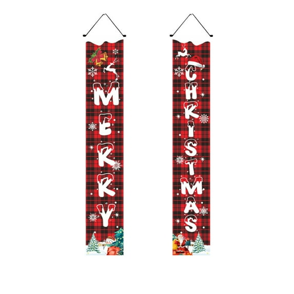 Merry Christmas Outdoor Hanging Banner Christmas Door Banner Sign Home Wall Decoration Banner Welcome Banner Party Decor