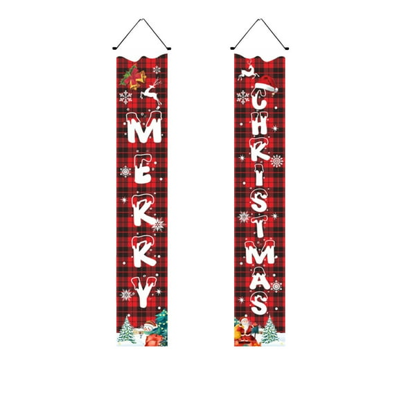 Merry Christmas Outdoor Hanging Banner Christmas Door Banner Sign Home Wall Decoration Banner Welcome Banner Party Decor