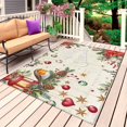 thumbnail image 1 of Merry Christmas Outdoor Rug 5x7 Ft, Non Slip Washable Area Rug, Red Poinsettia Winter Snowflake Xmas Tree Patio Rugs Carpet Runner, Large Floor Mat for Indoor/Outdoor Deck Porch Camping, 1 of 8
