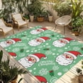 thumbnail image 1 of Merry Christmas Outdoor Rug for Patio/Deck/Porch, Non-Slip Large Area Rug 5 x 7 Ft, Santa Claus Xmas Winter Leaves Snowflake Green Indoor Outdoor Rugs Washable Area Rugs, Camping Rug Carpet Runner, 1 of 8