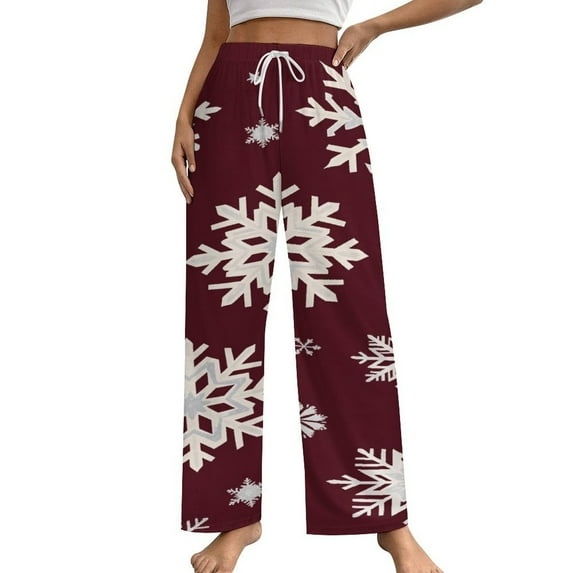 Merry Christmas Pajama Pants Breathable with Pockets Pajamas For Lady Vintage Sleeping Pants Bedroom Homewear