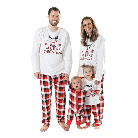 Merry Christmas Pajamas Family Matching Sets for Adults Kids Baby Holiday Home Xmas Sleepwear Set