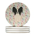 thumbnail image 1 of Merry Christmas Papillon Black White Large Sandstone Coasters Pack of 4 4 in x 4 in, 1 of 3