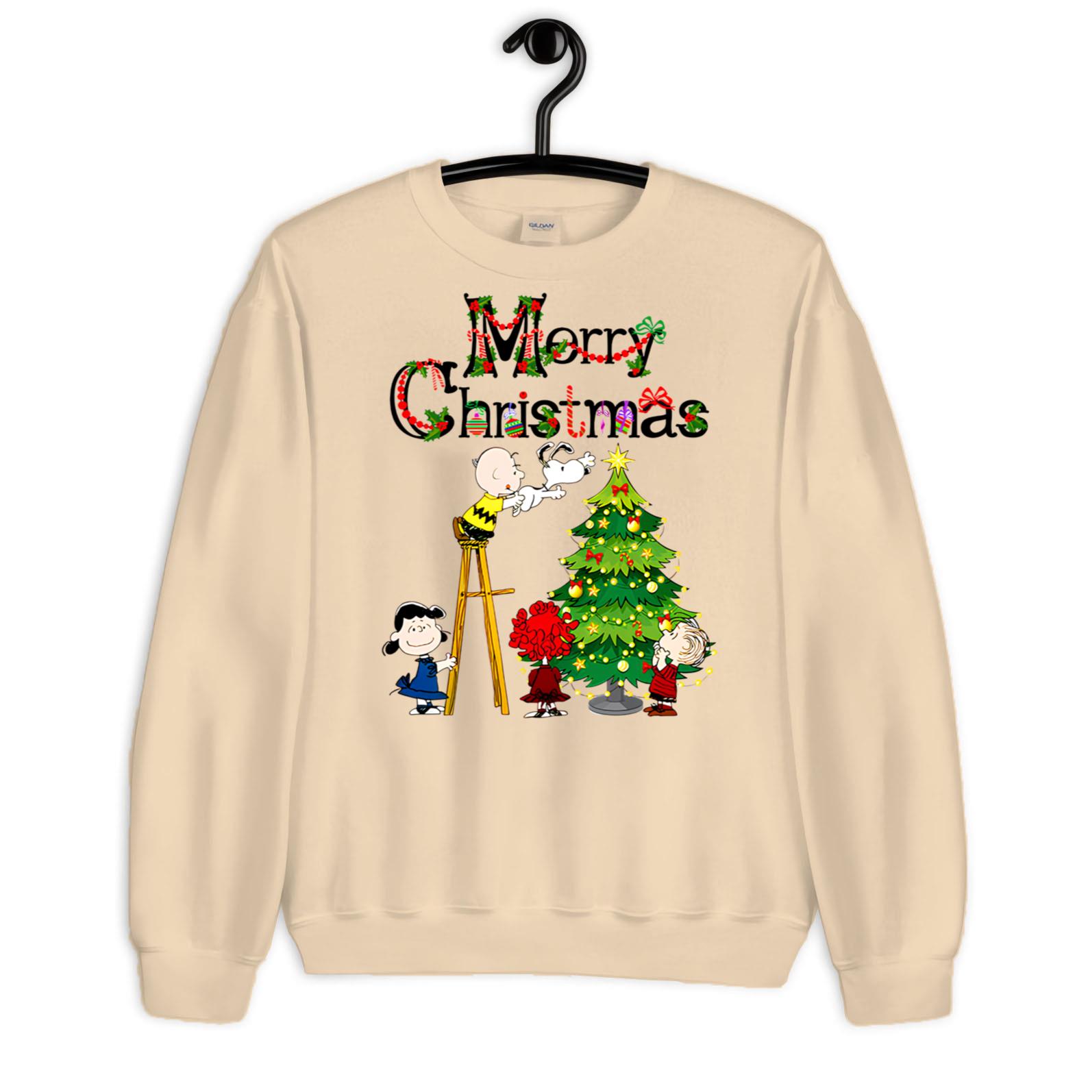 Merry Christmas Peanuts Charlie Brown Snoopy Sweatshirt - Walmart.com