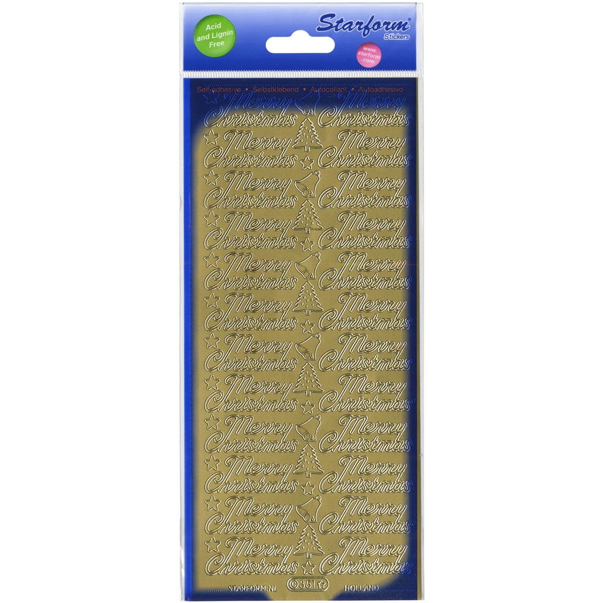 Merry Christmas PeelOff StickersGold