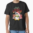 thumbnail image 1 of Merry Christmas Penguin Holiday Winter Festive Season Animal Unisex T-Shirt, for men & women, up to size 5XL, 1 of 2