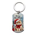 thumbnail image 1 of Merry Christmas Persian Enjoys Catmas Winter Xmas Holiday Stainless Steel Keychain Cat Lover Kitten Owner Gifts Collar Charm Tag Keyring - 02022, 1 of 5