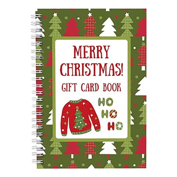 Merry Christmas Personalized Gift Card Book 5x7 Spiral-Bound, DIY Holiday Cards Holder for Family, Friends & Classmates, Gift Cards 1pc
