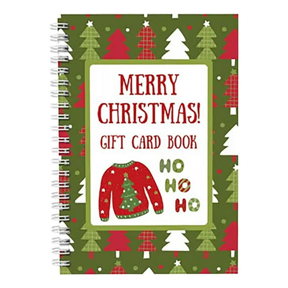 Merry Christmas Personalized Gift Card Book 5x7 Spiral-Bound, DIY Holiday Cards Holder for Family, Friends & Classmates, Gift Cards