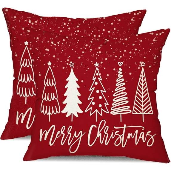 Merry Christmas Pillow Cover 12x20 Farmhouse Christmas Throw Lumbar Pillow Cover Decorations Christmas Tree Holiday Decor Case for Home Couch