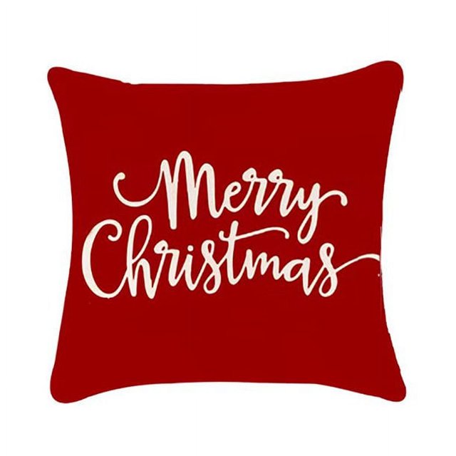 Merry Christmas Pillow Covers Decoration Red Christmas Farmhouse Throw Pillow Covers Great Gift