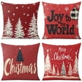 thumbnail image 1 of Merry Christmas Pine Tree Snowflake Throw Pillow Covers Modern Throw Pillow Case 4 Pack Fashion Pillow Cover for Room Home Patio Bedroom Livingroom, 1 of 7