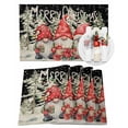 thumbnail image 1 of Merry Christmas Placemats Set of 2 Watercolor Red Gnome Trees Snow Heat Insulation Washable Place Mats, Rustic Non-Slip Table Mats for Dining Table Party Kitchen Decor,13x19 Inch, 1 of 4