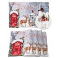 thumbnail image 1 of Merry Christmas Placemats Set of 2 Xmas Tree Snowman Elk Winter Bird Heat Insulation Washable Place Mats, Rustic Non-Slip Table Mats for Dining Table Party Kitchen Decor,13x19 Inch, 1 of 4