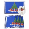 thumbnail image 1 of Merry Christmas Placemats Set of 4 Santa Claus Tree Blue Plaid Heat Insulation Washable Place Mats, Rustic Non-Slip Table Mats for Dining Table Party Kitchen Decor,13x19 Inch, 1 of 4