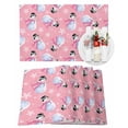 thumbnail image 1 of Merry Christmas Placemats Set of 8 Pink Scarf Snowman Snowflake Heat Insulation Washable Place Mats, Rustic Non-Slip Table Mats for Dining Table Party Kitchen Decor,13x19 Inch, 1 of 4