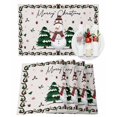 thumbnail image 1 of Merry Christmas Placemats Set of 8 Winter Snowman Pine Trees Leaf Retro Linen Heat Insulation Washable Place Mats, Rustic Non-Slip Table Mats for Dining Table Party Kitchen Decor,13x19 Inch, 1 of 4