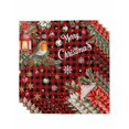 thumbnail image 1 of Merry Christmas Plaid Cloth Napkins Set of 4 Reusable Dinner Napkins, Checkered Xmas Tree Snowflake Poinsettia Cocktail Napkin Washable Table Napkins for Wedding/Holiday Party/Baby Shower 20"x20", 1 of 7