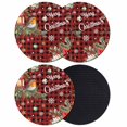 thumbnail image 1 of Merry Christmas Plaid Coasters Set of 4, Absorbent Coasters for Drinks, Checkered Xmas Tree Snowflake Poinsettia Coaster for Desk Coffee Table Protection, Home Decor House Warming Gifts 4", 1 of 8