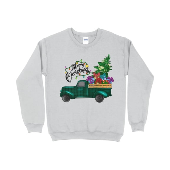 Merry Christmas Plaid Truck Shirt, Christmas Sweatshirt, Christmas Family Matching, Xmas Top, Holiday top for Women, Women's Xmas shirt