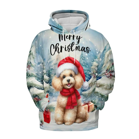 Merry Christmas Poodle Enjoys Woofmas Winter Xmas Holiday All Over Print 3D Hoodie Unisex Merch Hoodies Poodles Dog Lover Gifts Idea - 02022