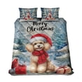 thumbnail image 1 of Merry Christmas Poodle Enjoys Woofmas Winter Xmas Holiday Quilt Bedding Set Poodles Dog Lover Gifts Idea 1 Blanket Bed Cover 2 Pillowcases - 02022, 1 of 5