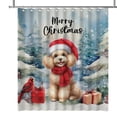thumbnail image 1 of Merry Christmas Poodle Enjoys Woofmas Winter Xmas Holiday Shower Curtain Poodles Dog Lover Gifts Idea Waterproof Bathroom Bathtub Curtain - 02022, 1 of 5
