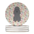 thumbnail image 1 of Merry Christmas Poodle Silver Large Sandstone Coasters Pack of 4 4 in x 4 in, 1 of 3