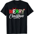 thumbnail image 1 of Merry Christmas Printed T-Shirt Casual Fashion Round Neck Top Gift, 1 of 3