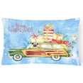 thumbnail image 1 of Merry Christmas Pug Canvas Fabric Decorative Pillow, 1 of 3