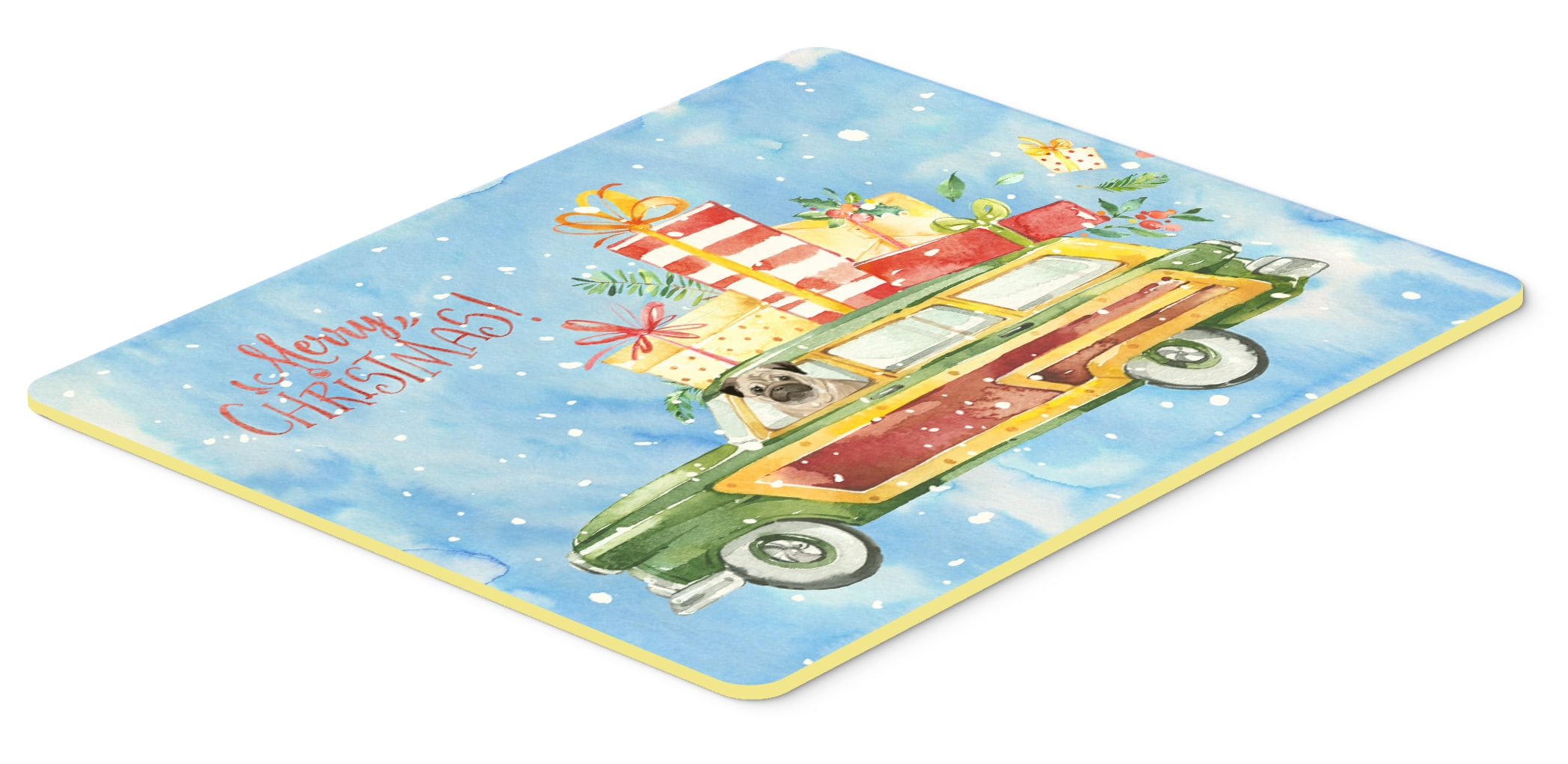 Merry Christmas Pug Kitchen or Bath Mat 24x36