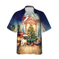 thumbnail image 1 of Merry Christmas Pug Santa Hat Xmas Tree Winter Holiday Hawaiian Shirt Breathable Summer Unisex Merch Dog Lover Gifts - 01013, 1 of 6