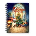 thumbnail image 1 of Merry Christmas Pug Santa Hat Xmas Tree Winter Holiday Spiral Bound Journal Dog Lover Gifts 5x7in Spiral Notebook - 01013, 1 of 5