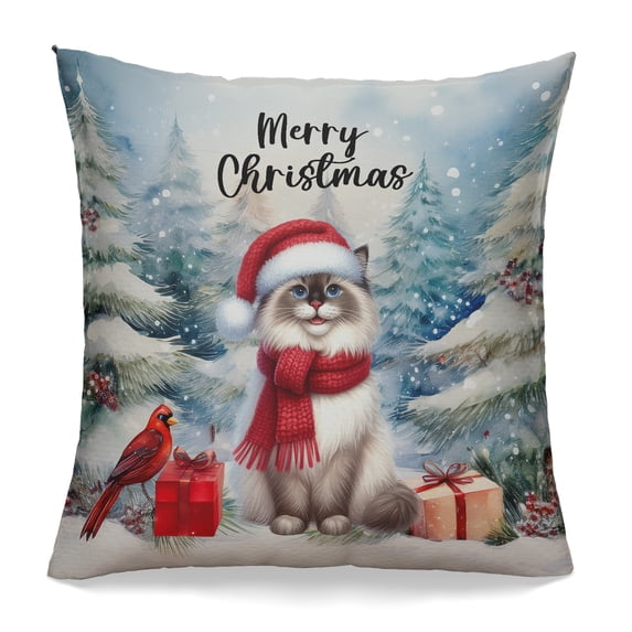 Merry Christmas Ragdoll Enjoys Catmas Winter Xmas Holiday Pillowcase Double Sided Cat Lover Kitten Owner Gifts Idea Pillow Case Covers - 02022